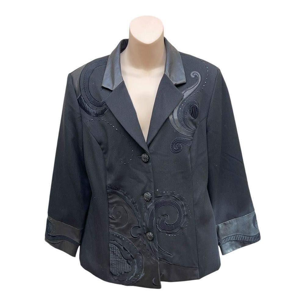 Vintage Nancy Bolen City Girl Western Embroidered Jacket Black Size 10